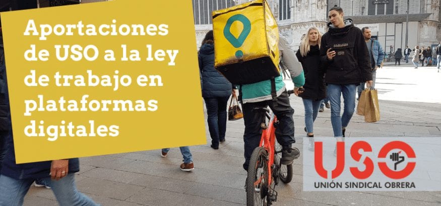 USO presenta sus propuestas para regular el trabajo en plataformas digitales