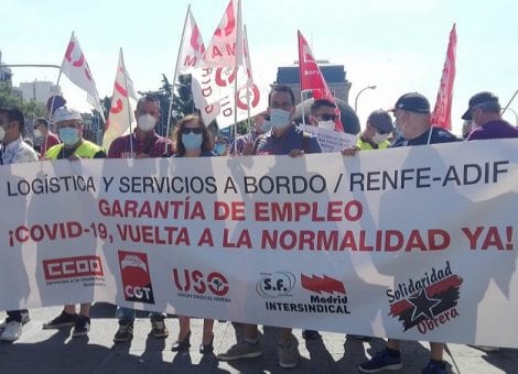 USO exige que los trabajadores del servicio a bordo de Renfe salgan del ERTE