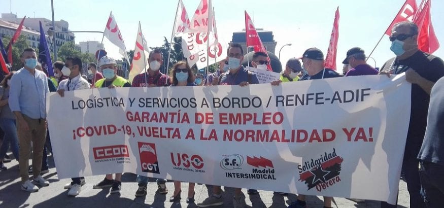 USO exige que los trabajadores del servicio a bordo de Renfe salgan del ERTE