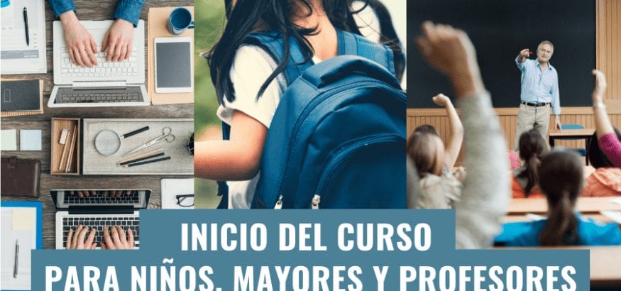 Inicio del curso para niños, mayores y profesores en plena pandemia