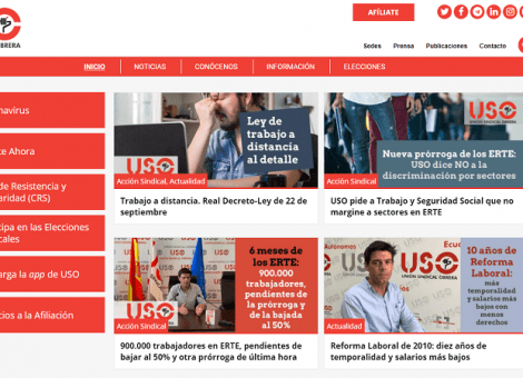 USO renueva su web confederal, más navegable y adaptada a dispositivos