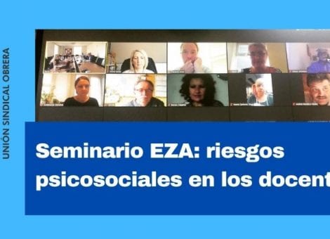 Riesgos psicosociales de los docentes durante la pandemia, en el seminario EZA