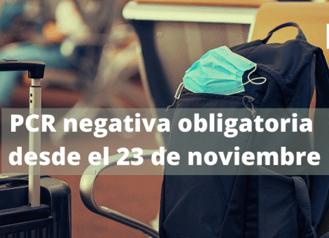 PCR negativa: obligatoria desde el 23 de noviembre para viajar a España