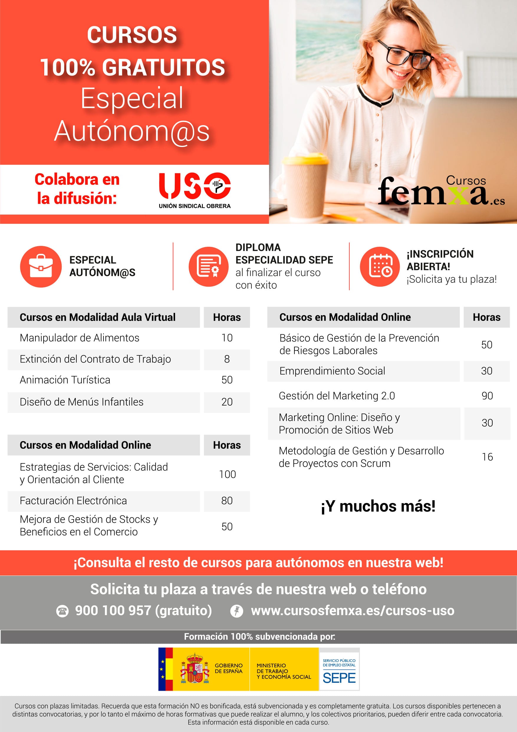 Cursos 100% gratuitos para trabajadores autónomos