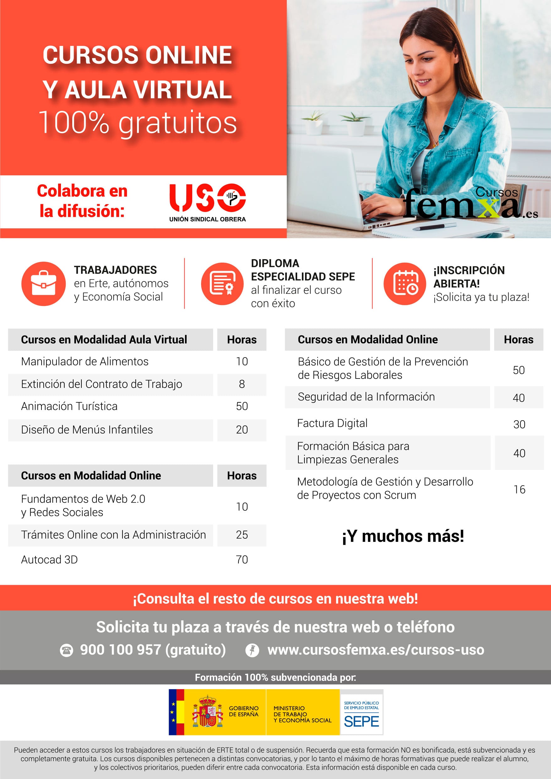 Cursos online y aula virtual. Trabajadores afectados por ERTE