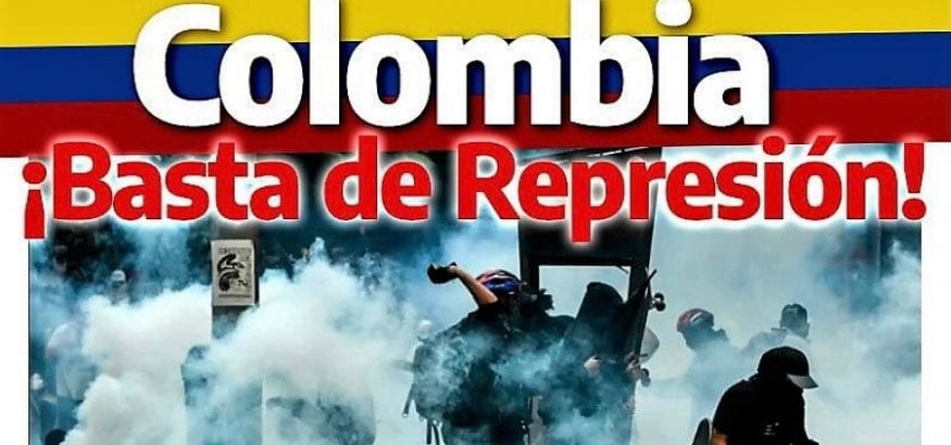 USO condena la brutal represión en Colombia
