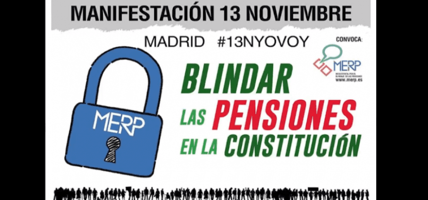 La MERP convoca manifestación el 13-N por el blindaje de las pensiones