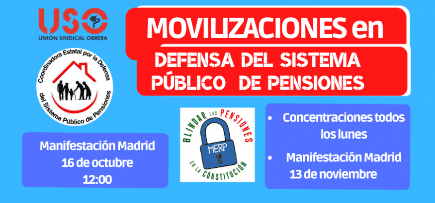 USO se moviliza en defensa del sistema público de pensiones