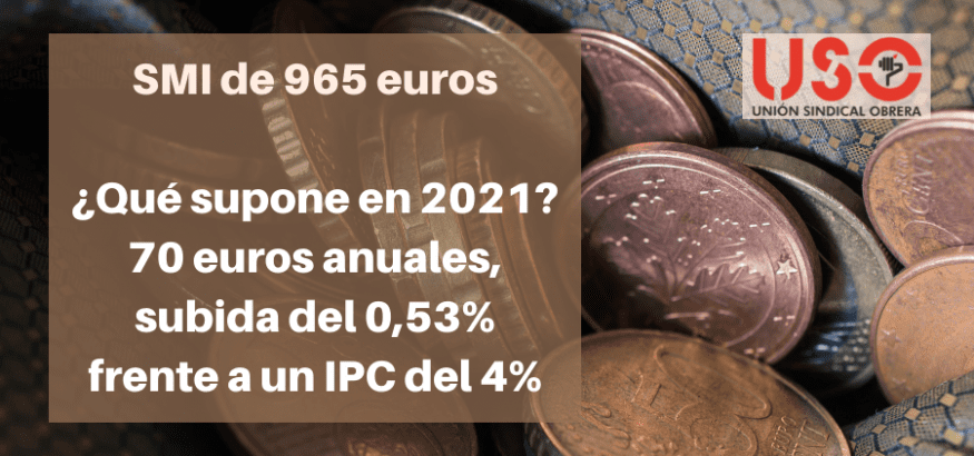 SMI: una subida anual del 0,53% con IPC del 4% no es una revalorización