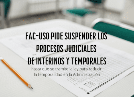 USO pide suspender los procesos judiciales de interinos y temporales hasta tramitar la ley