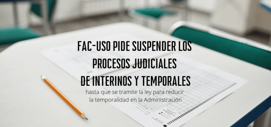 USO pide suspender los procesos judiciales de interinos y temporales hasta tramitar la ley