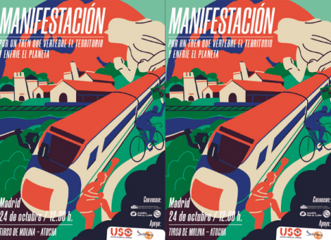 USO apoya la manifestación por el tren como transporte sostenible y vertebrador