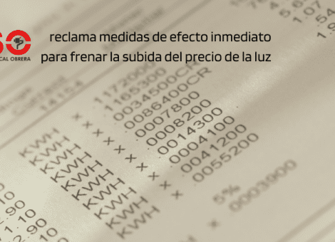 USO demanda políticas de efecto inmediato ante el precio de la luz