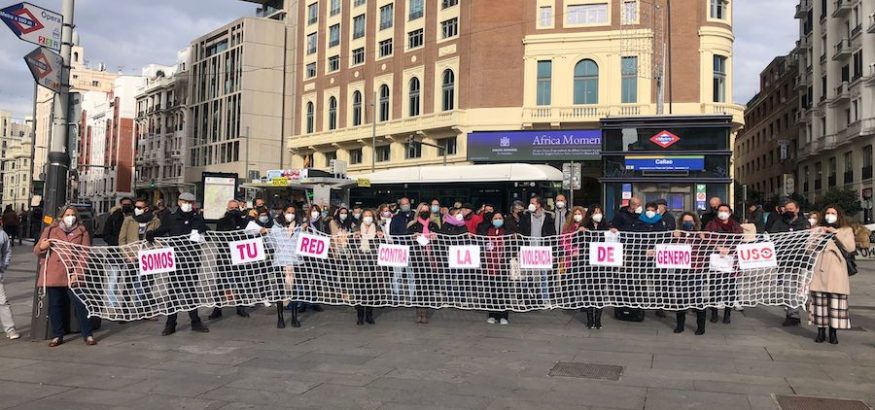 USO escenifica en Madrid su red contra la violencia de género