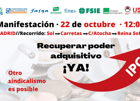 22 de octubre: manifestación en Madrid por los salarios