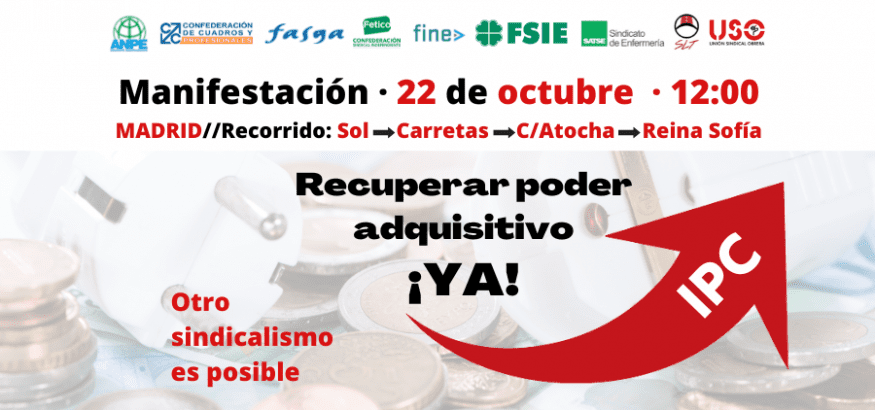 22 de octubre: manifestación en Madrid por los salarios