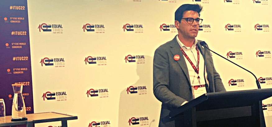 Joaquín Pérez defiende la urgencia de un nuevo Contrato Social en el 5º Congreso de la CSI