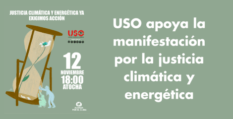 USO apoya la manifestación por la justicia climática y energética