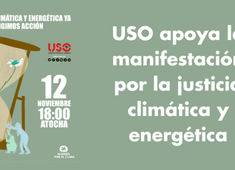 USO apoya la manifestación por la justicia climática y energética