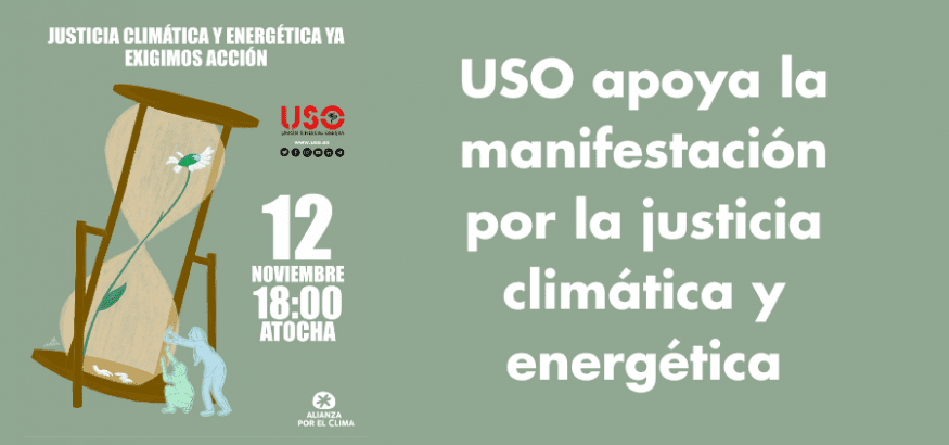 USO apoya la manifestación por la justicia climática y energética