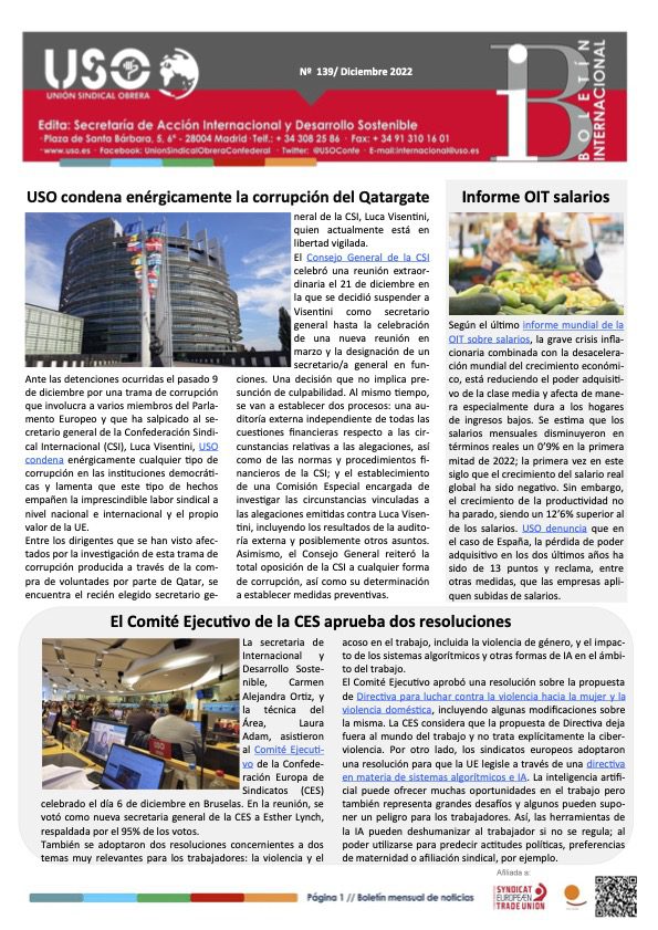 Boletín Internacional Nº 139. ES-EN