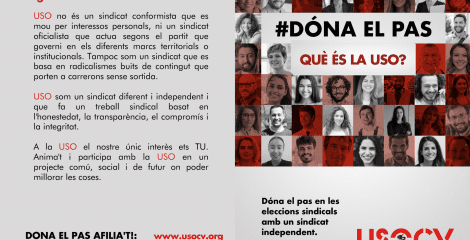 Díptico #DAELPASO ¿Qué es la USO? USO-CV Valenciano