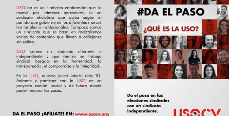 Díptico #DAELPASO ¿Qué es la USO? USO-CV Castellano