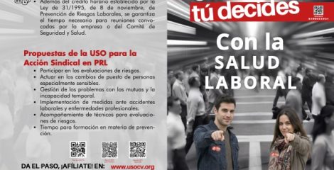 Díptico Sé el cambio, tú decides. Con la salud laboral USOCV CAS
