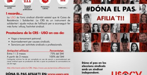 Díptico #DAELPASO Afíliate USO-CV Valenciano