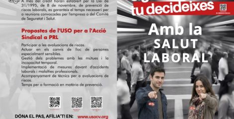 Díptico Sé el cambio, tú decides. Con la salud laboral USOCV VAL