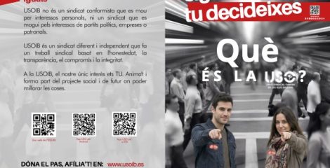 Díptico Sé el cambio, tú decides. ¿Qué es la USO? Islas Baleares