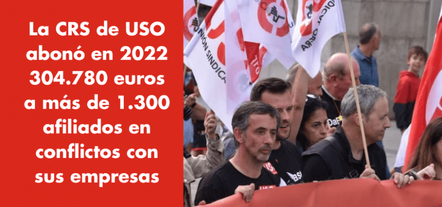 USO abonó mediante su CRS 304.780 euros a 1.300 afiliados en conflicto