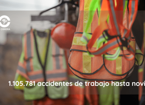 La siniestralidad laboral supera el millón de accidentes hasta noviembre