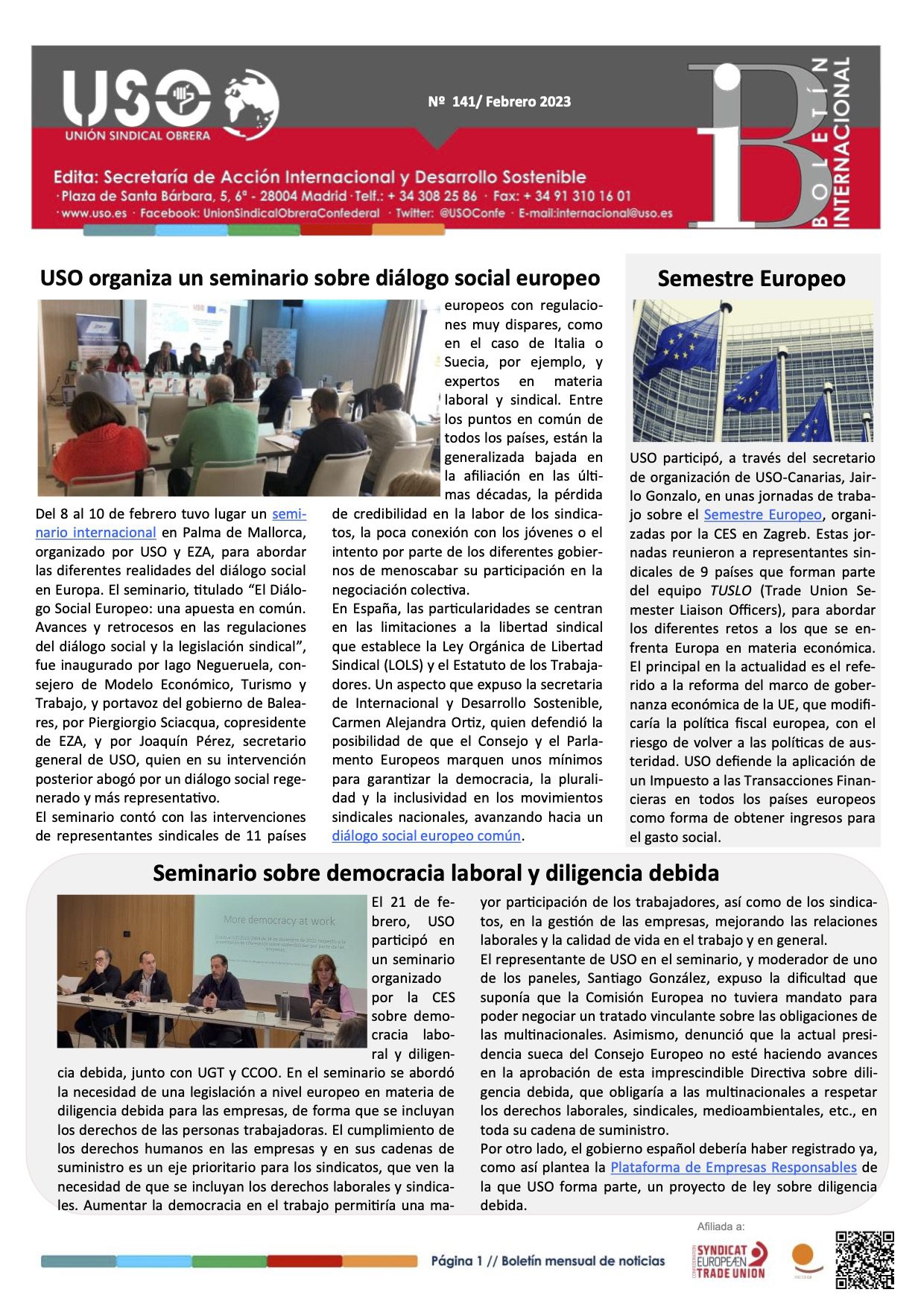 Boletín Internacional Nº 141. ES-EN