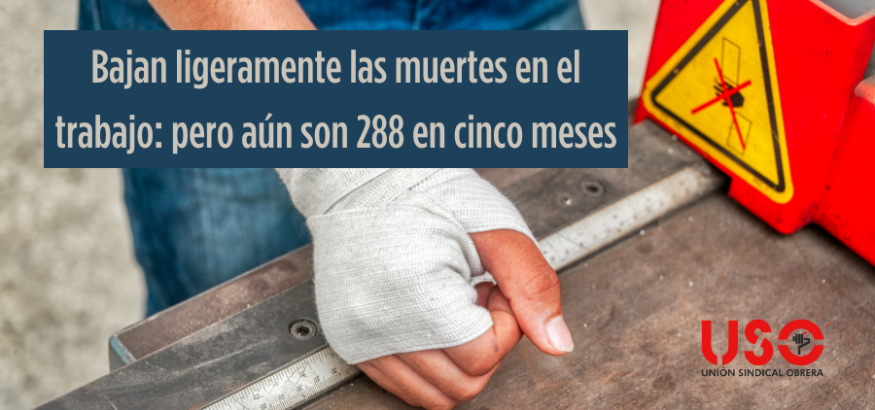 Bajan ligeramente las muertes en el trabajo, pero aún son 288 en 5 meses