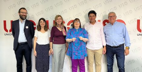 La secretaria general de la CES, Esther Lynch, se reúne con USO