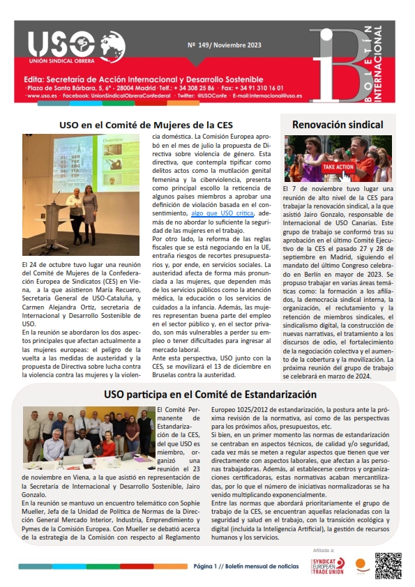 Boletín Internacional Nº 149. ES-EN