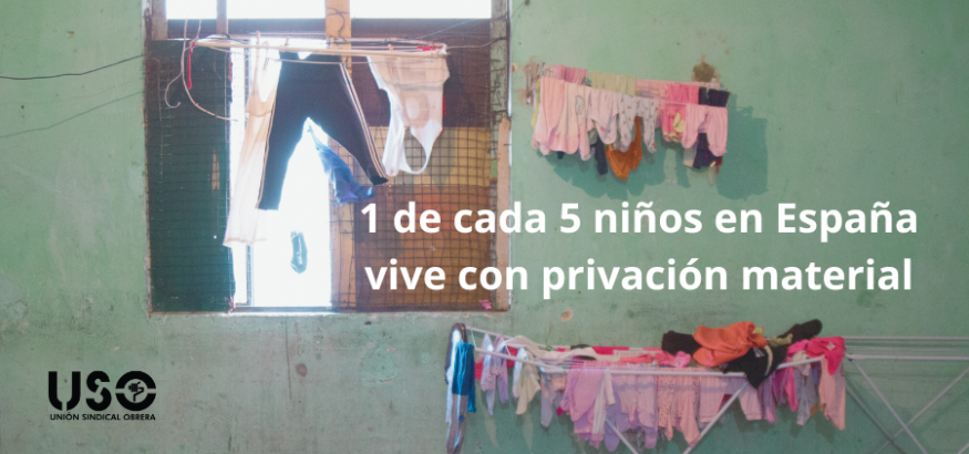 1 de cada 5 niños vive en situación de privación material infantil en España