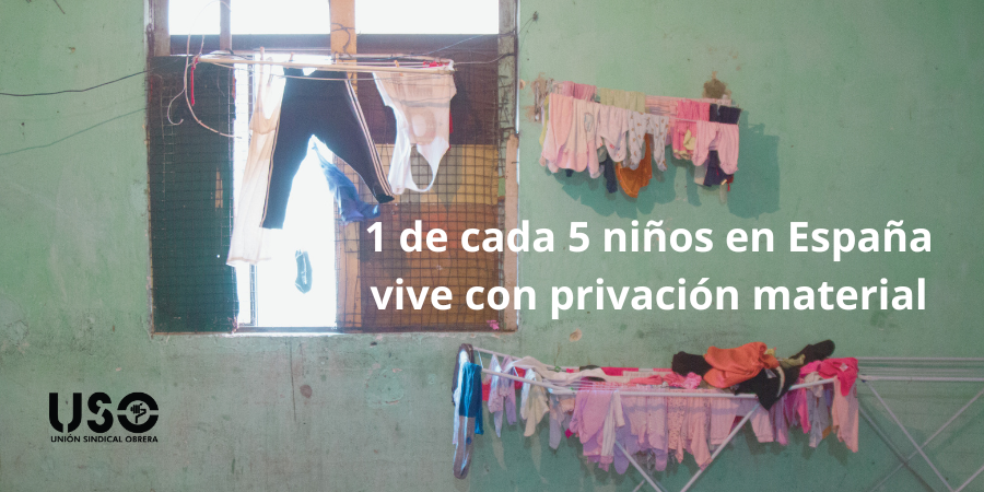 1 de cada 5 niños vive en situación de privación material infantil en España