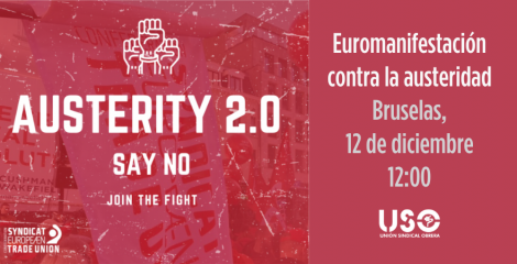 USO acude a la euromanifestación de la CES contra la austeridad en la UE