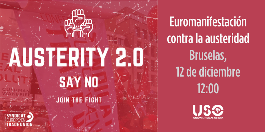 USO acude a la euromanifestación de la CES contra la austeridad en la UE