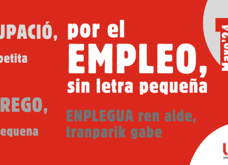 1º de Mayo: USO pide EMPLEO en mayúsculas, sin letra pequeña