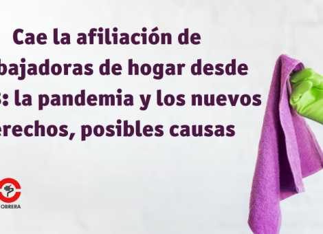 La afiliación de trabajadoras del hogar lleva seis años en descenso