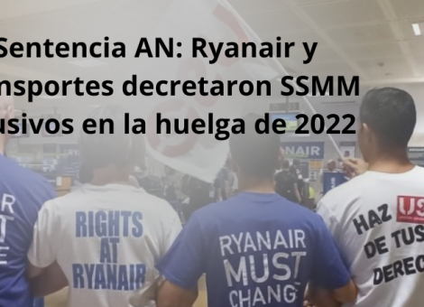 La AN da la razón a USO y condena a Transportes y a Ryanair por la huelga