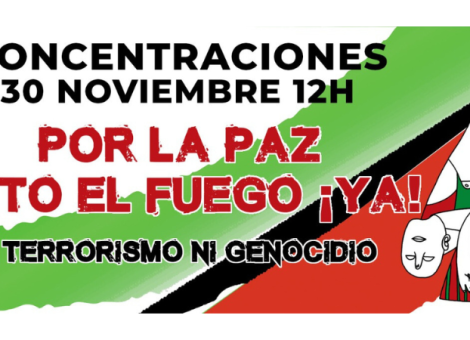 Concentraciones el 30N por el alto el fuego inmediato en Palestina y Líbano