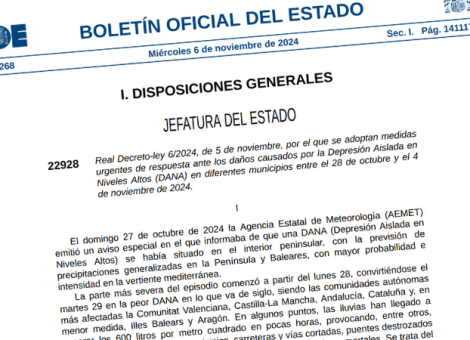 Real Decreto-Ley 6/2024: medidas urgentes ante los daños causados por la DANA