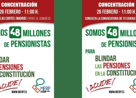USO y la MERP vuelven a la calle el 26 febrero por las pensiones