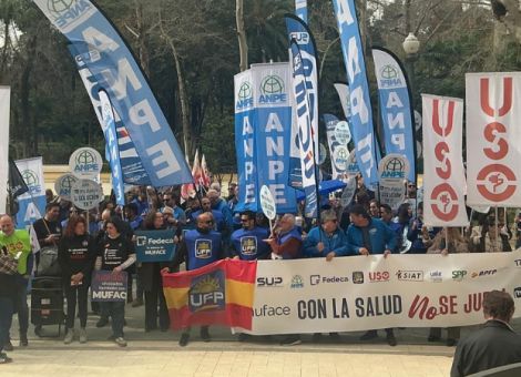 Protesta sindical en Andalucía, Extremadura y Navarra por la crisis de Muface