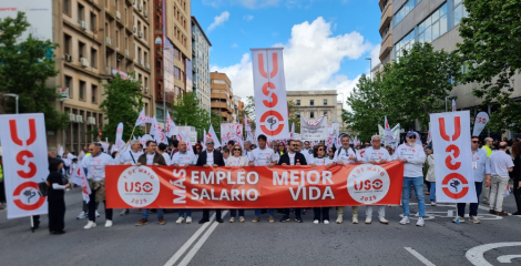 2.000 personas se movilizan con USO en Cáceres por “Más empleo, más salario, mejor vida”