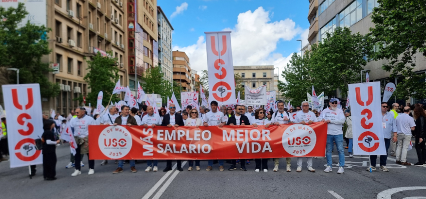 2.000 personas se movilizan con USO en Cáceres por “Más empleo, más salario, mejor vida”